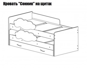 Кровать выкатная Соник на щитах (800*1600) с бортиком + ящик в Губахе - gubaha.ok-mebel.com | фото 2