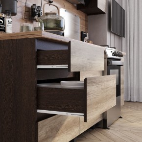 Кухня Энигма 1.6 м (венге/дуб каньон) в Губахе - gubaha.ok-mebel.com | фото 2