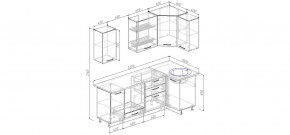 Кухня угловая Антрацит 2200х1000 (Стол. 38мм) в Губахе - gubaha.ok-mebel.com | фото 2