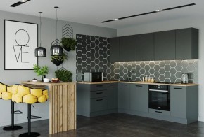 Кухня угловая Антрацит 2600х1600 (Стол. 38мм) в Губахе - gubaha.ok-mebel.com | фото