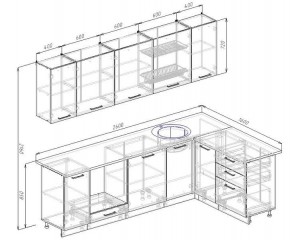Кухня угловая Антрацит 2600х1600 (Стол. 38мм) в Губахе - gubaha.ok-mebel.com | фото 2