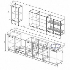 Кухонный гарнитур Антрацит 2800 (Стол. 26мм) в Губахе - gubaha.ok-mebel.com | фото 2