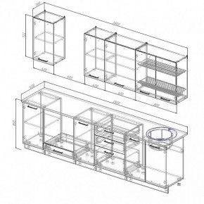 Кухонный гарнитур Антрацит 2800 (Стол. 38мм) в Губахе - gubaha.ok-mebel.com | фото 3