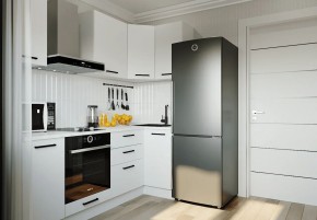 Кухонный гарнитур Белый Глянец 2200*1000 (Стол. 26мм) в Губахе - gubaha.ok-mebel.com | фото