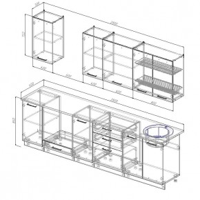 Кухонный гарнитур Капри 2800 (Стол. 26мм) в Губахе - gubaha.ok-mebel.com | фото 2