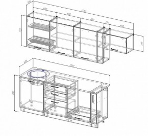 Кухонный гарнитур Лофт 2550 (Стол. 26мм) в Губахе - gubaha.ok-mebel.com | фото 2