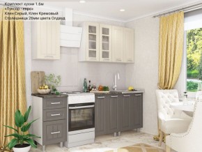 Кухонный гарнитур Луксор-евро 1600 серый-кремовый в Губахе - gubaha.ok-mebel.com | фото
