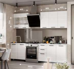 Кухонный гарнитур "Дина" 2.0 м (белый/белый глянец) в Губахе - gubaha.ok-mebel.com | фото