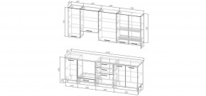 Кухонный гарнитур Санторини 2400 h950 (Стол. 38мм) в Губахе - gubaha.ok-mebel.com | фото 2