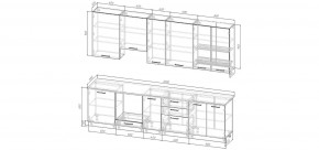 Кухонный гарнитур Санторини 3000 h950 (Стол. 38мм) в Губахе - gubaha.ok-mebel.com | фото 2