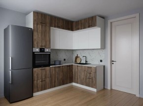 Кухонный гарнитур Старое Дерево 2200*1700 (Стол. 38мм) в Губахе - gubaha.ok-mebel.com | фото