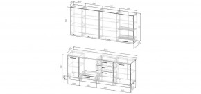 Кухонный гарнитур Старое Дерево 2200 h950 (Стол. 26мм) в Губахе - gubaha.ok-mebel.com | фото 2