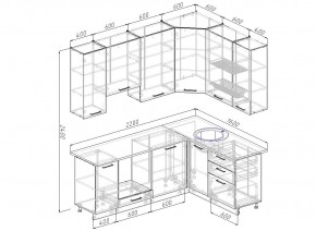 Кухонный гарнитур угловой Демо 2200х1600 (Стол. 38мм) в Губахе - gubaha.ok-mebel.com | фото 2
