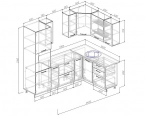 Кухонный гарнитур угловой Графика 2400х1600 (Стол. 26мм) в Губахе - gubaha.ok-mebel.com | фото 2
