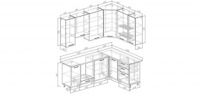 Кухонный гарнитур Умбра 2200*1600 h950 (Стол. 38мм) в Губахе - gubaha.ok-mebel.com | фото 2