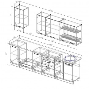 Кухонный гарнитур Вегас 2800 (Стол. 26мм) в Губахе - gubaha.ok-mebel.com | фото 2