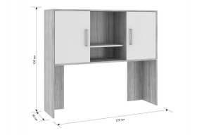 ЛАЙТ 2 Надстройка стола компьютерного (1200) дуб сонома в Губахе - gubaha.ok-mebel.com | фото