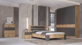 ЛЕНОРА Спальный гарнитур (модульный) графит в Губахе - gubaha.ok-mebel.com | фото