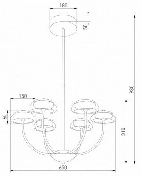 Люстра на штанге Eurosvet Fungo 50388 LED черный в Губахе - gubaha.ok-mebel.com | фото 4