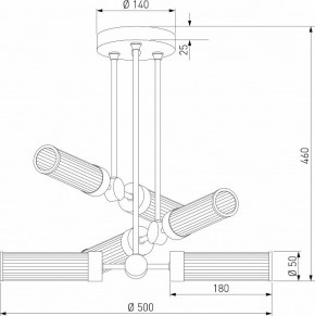 Люстра на штанге Eurosvet Oriens 60166/6 латунь в Губахе - gubaha.ok-mebel.com | фото 5
