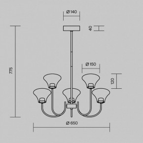 Люстра на штанге Maytoni Dynasty MOD402PL-L20BS3K в Губахе - gubaha.ok-mebel.com | фото 6
