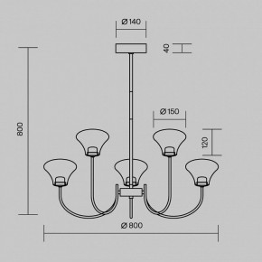 Люстра на штанге Maytoni Dynasty MOD402PL-L30BS3K в Губахе - gubaha.ok-mebel.com | фото 4