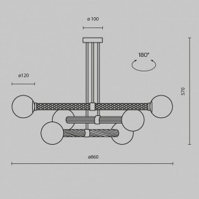 Люстра на штанге Maytoni Teatro MOD287PL-06BS в Губахе - gubaha.ok-mebel.com | фото 3