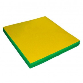 Мат гимнастический 1х1х0,08м цв. зеленый-желтый в Губахе - gubaha.ok-mebel.com | фото