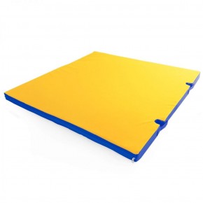 Мат гимнастический 1х1х0,05м с вырезом под стойки цв. синий-желтый в Губахе - gubaha.ok-mebel.com | фото 1