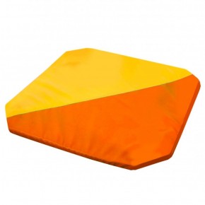 Мат гимнастический 1,3x1,3x0,05м складной скошенные углы цв.оранжевый-желтый в Губахе - gubaha.ok-mebel.com | фото 1