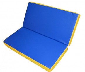 Мат гимнастический 1х1х0,08м складной цв. синий-желтый в Губахе - gubaha.ok-mebel.com | фото