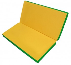Мат гимнастический 1х1х0,08м складной цв. зеленый-желтый в Губахе - gubaha.ok-mebel.com | фото
