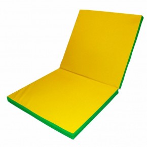 Мат гимнастический 2х1х0,1м складной цв. зеленый-желтый в Губахе - gubaha.ok-mebel.com | фото