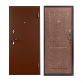 Металлическая дверь ТИТАН (МЕТАЛЛ-ПАНЕЛЬ) 2050*860/ЛЕВАЯ (Медный Антик/Лесной орех) в Губахе - gubaha.ok-mebel.com | фото