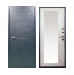 Металлическая дверь ТИТАН (МЕТАЛЛ-ПАНЕЛЬ) 2050*860/ЛЕВАЯ (Зеркало/Букле графит + Штамп/Лиственница) в Губахе - gubaha.ok-mebel.com | фото