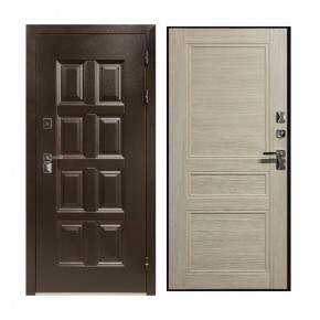 Металлическая дверь ВИНТЕР 6006 (Термодверь) ЛЕВАЯ /2050*880 (Антик Медь/Дуб беленый) в Губахе - gubaha.ok-mebel.com | фото