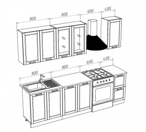 МИЛАНО Кухонный гарнитур 2,0 м Компоновка №1 (Орех) в Губахе - gubaha.ok-mebel.com | фото 3