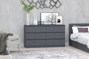 МС "Хилтон" Комод №5 1400 (6 ящ.) графит в Губахе - gubaha.ok-mebel.com | фото