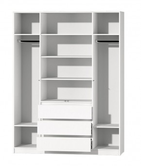 МС "Хилтон" Шкаф №1 1600 (Белый текстурный) в Губахе - gubaha.ok-mebel.com | фото 3
