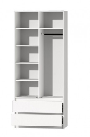 МС "Хилтон" Шкаф №3 900 (Белый текстурный) в Губахе - gubaha.ok-mebel.com | фото 3