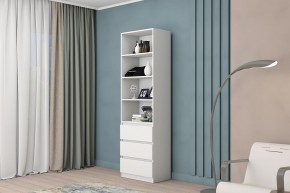 МС "Хилтон" Стеллаж (Белый текстурный) в Губахе - gubaha.ok-mebel.com | фото