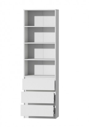 МС "Хилтон" Стеллаж (Белый текстурный) в Губахе - gubaha.ok-mebel.com | фото 2