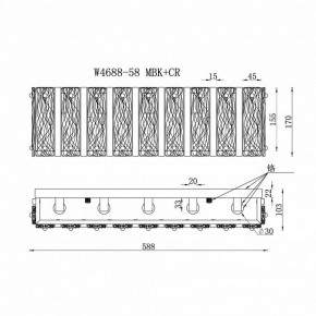 Накладной светильник iLamp Panorama W4688-58 MBK+CR в Губахе - gubaha.ok-mebel.com | фото 2