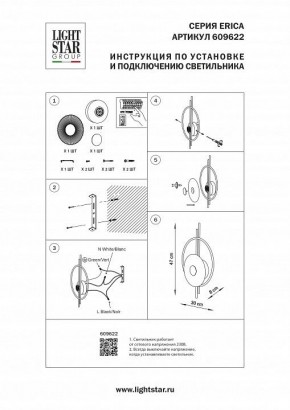 Накладной светильник Lightstar Erica 609622 в Губахе - gubaha.ok-mebel.com | фото 4