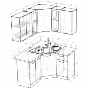 ОЛЬГА Кухонный гарнитур Оптима 2 (1500*1300 мм) в Губахе - gubaha.ok-mebel.com | фото 2