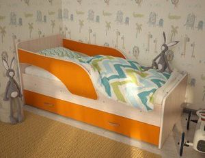 Кровать Кроха (Антошка) с бортиком (щиты) в Губахе - gubaha.ok-mebel.com | фото 5