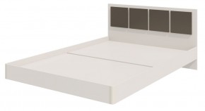 Парус Кровать 1200 на щитах (Белый/Графит) в изголовье 3 декор. квадрата в Губахе - gubaha.ok-mebel.com | фото