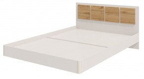 Парус Кровать 1600 на щитах (Белый/Дуб Вотан) в изголовье 5 декор. квадрата в Губахе - gubaha.ok-mebel.com | фото
