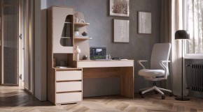 ПИФАГОР Стол компьютерный (дуб вотан/кашемир) в Губахе - gubaha.ok-mebel.com | фото