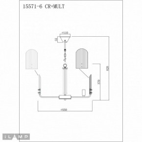 Подвесная люстра iLamp Dolce 15571-6 CR+MULT в Губахе - gubaha.ok-mebel.com | фото 3